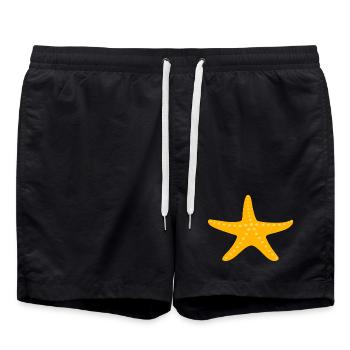 Starfish Summer Beach Maritime Sea Comic Kids - Swim Trunks - black - Front - AI Model Male 185 light (185cm)