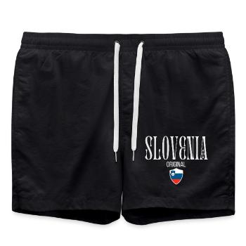 Originally from Slovenia, born in Slovenia - Swim Trunks - black - Front - AI Model Male 185 light (185cm)