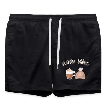 Winter Vibes Cold Season Hat Mug - Swim Trunks - black - Front - AI Model Male 185 light (185cm)