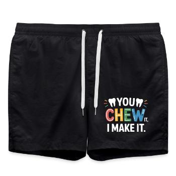 Dental Ceramics Technician Art  - Swim Trunks - black - Front - AI Model Male 185 light (185cm)