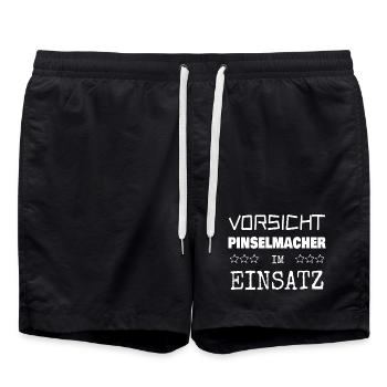 Brush maker as a vocation - Swim Trunks - black - Front - AI Model Male 185 light (185cm)