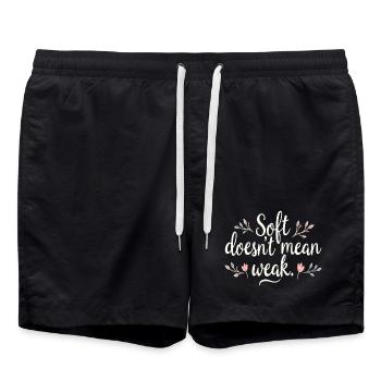 Soft Doesn't Mean Weak – Self-Love - Swim Trunks - black - Front - AI Model Male 185 light (185cm)