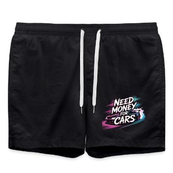 Need Money for Cars – Tuning & Car-Lifestyle - Swim Trunks - black - Front - AI Model Male 185 light (185cm)
