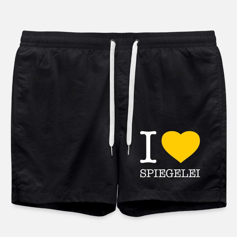 I love Spiegelei - Badeshorts - Schwarz