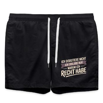 I don't argue – I just explain why I - Swim Trunks - black - Front - AI Model Male 185 light (185cm)