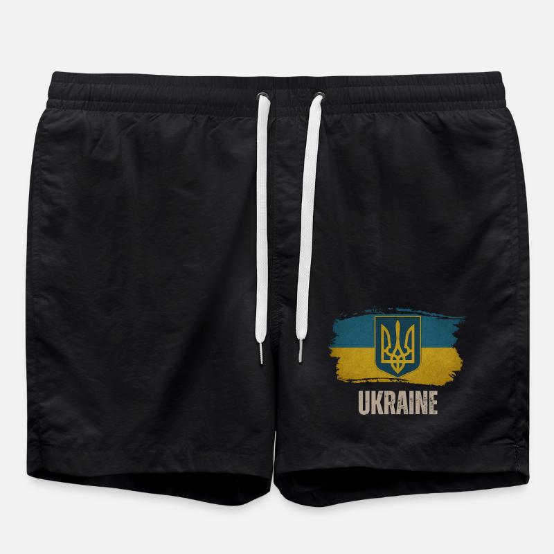 Drapeau de l’Ukraine, j’aime l’Ukraine - Short de bain - noir
