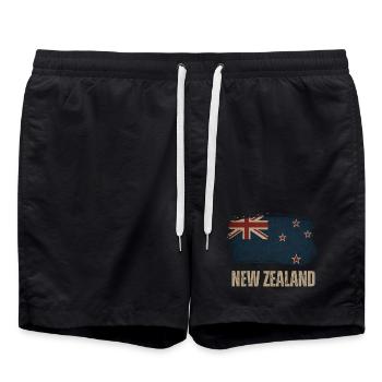 Drapeau Grunge de la Nouvelle-Zélande - Short de bain - noir - Devant - AI Model Male 185 light (185cm)