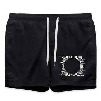 Pixel Circle Abstract Nebula - Swim Trunks - black - Front - AI Model Male 185 light (185cm)