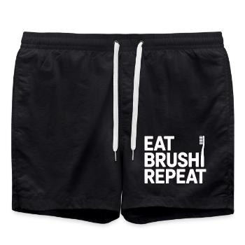 Dentist Practice Oral Health Design - Swim Trunks - black - Front - AI Model Male 185 light (185cm)