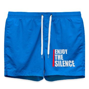 Enjoy The Silence Spruch Ruhe Stille Introvertiert - Badeshorts - Cobalt blue - Vorne