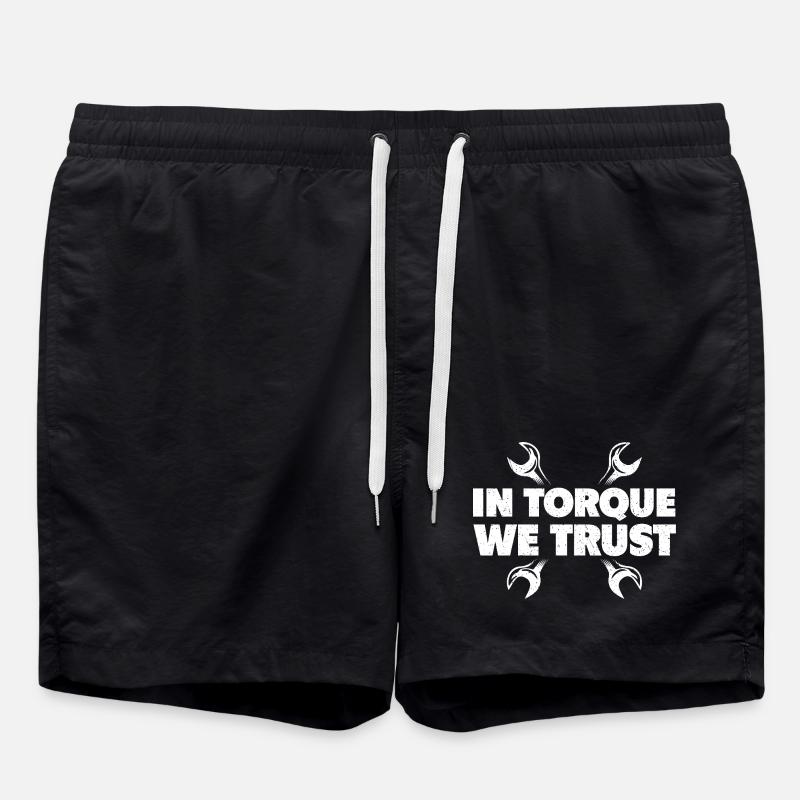 In Torque We Trust Racing Car Muscle Car  - Swim Trunks - black