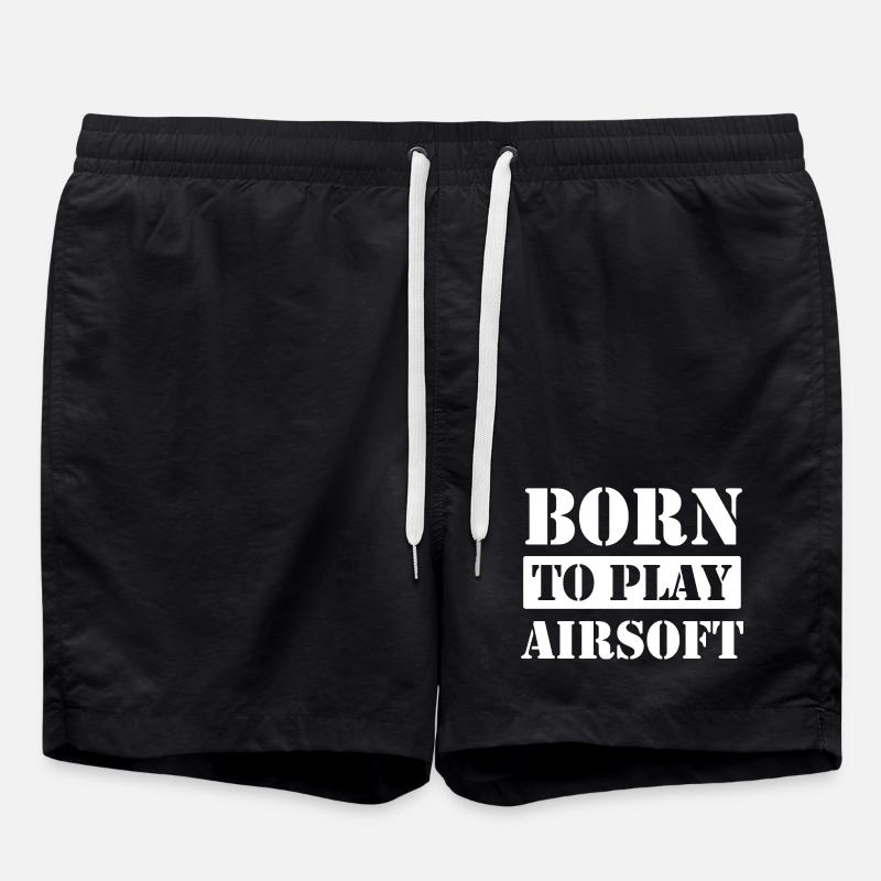 Né pour jouer à l’airsoft - Short de bain - noir