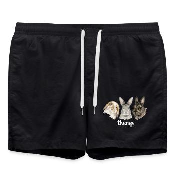 Fun rabbit knocking for rabbit lovers - Swim Trunks - black - Front - AI Model Male 185 light (185cm)