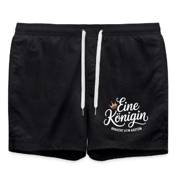 Queen doesn't need a costume disguise carnival - Swim Trunks - black - Front - AI Model Male 185 light (185cm)