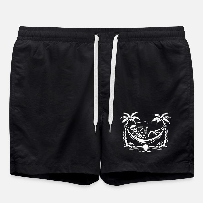 Skeleton Hammock Paradise - Swim Trunks - black