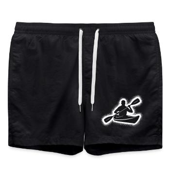 Kanu Paddelboot Herren Kinder Kajak - Badeshorts - Schwarz - Vorne - AI Model Male 185 light (185cm)