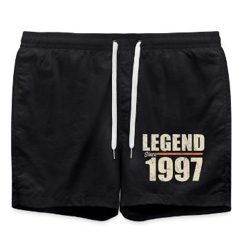 Anniversary 1997 | Legend since 1997 - Swim Trunks - black - Front - AI Model Male 185 light (185cm)