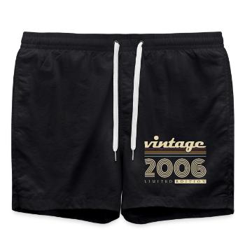 Vintage 2006 Vintage Retro Birthday Gift - Swim Trunks - black - Front - AI Model Male 185 light (185cm)
