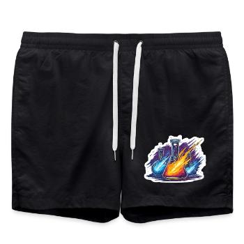 Expérience du laboratoire de la pluie de météores Quadrantide Lab Geek - Short de bain - noir - Devant - AI Model Male 185 light (185cm)