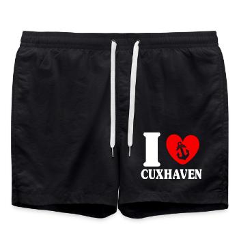 Vacances à la mer du Nord J’AIME CUXHAVEN Lustig - Short de bain - noir - Devant - AI Model Male 185 light (185cm)