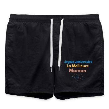 Joyeux anniversaire La Meilleure Maman - Short de bain - noir - Devant - AI Model Male 185 light (185cm)