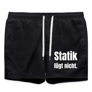Statics does not lie. - Swim Trunks - black - Front - AI Model Male 185 light (185cm)