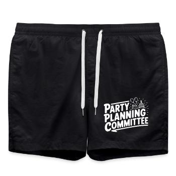 Parteiplanungsausschuss - Badeshorts - Schwarz - Vorne - AI Model Male 185 light (185cm)