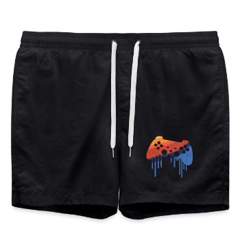 gamer retro - Badeshorts - Schwarz - Vorne - AI Model Male 185 light (185cm)