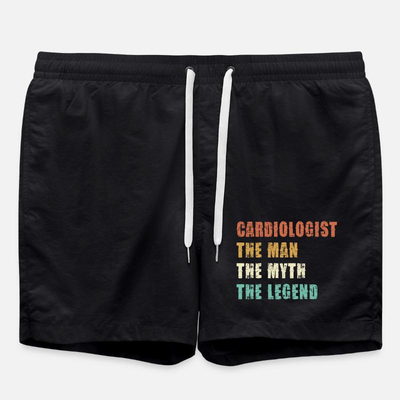 Cardiologist: Man, Myth, Legend - Swim Trunks - black