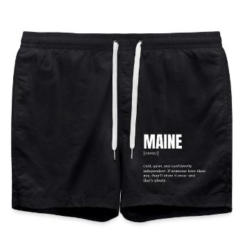 Maine Bold Typo Contrast - Swim Trunks - black - Front - AI Model Male 185 light (185cm)