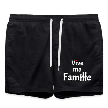 LANG LEBE MEINE FAMILIE! - Badeshorts - Schwarz - Vorne - AI Model Male 185 light (185cm)