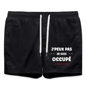 J'peux pas je suis occupé - Short de bain - noir - Devant - AI Model Male 185 light (185cm)