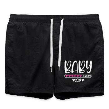 Baby 2027 loading heart loading bar - Swim Trunks - black - Front - AI Model Male 185 light (185cm)