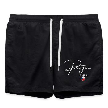 Prag Tschechien, elegantes Design Prag - Badeshorts - Schwarz - Vorne - AI Model Male 185 light (185cm)