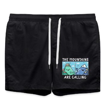 Camping Scouts Bergwanderung Wald Camper Adve - Badeshorts - Schwarz - Vorne - AI Model Male 185 light (185cm)