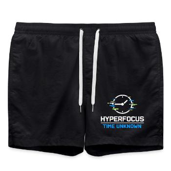 TDAH, mode hyperfocalisation, TDAH, humour Neurodivergent - Short de bain - noir - Devant - AI Model Male 185 light (185cm)