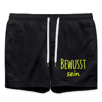 Lustiger Spruch witziger Spruch - Badeshorts - Schwarz - Vorne - AI Model Male 185 light (185cm)