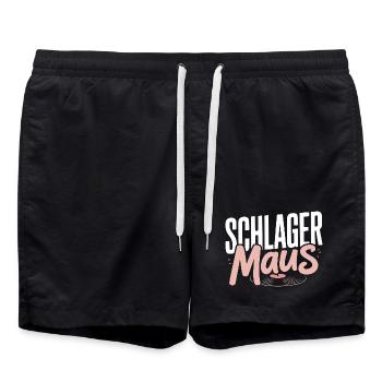 Schlager Maus Party Crew JGA Frauen Schlagermaus - Badeshorts - Schwarz - Vorne - AI Model Male 185 light (185cm)