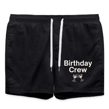 Birthday Crew - Badeshorts - Schwarz - Vorne - AI Model Male 185 light (185cm)