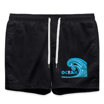 La vague - Short de bain - noir - Devant - AI Model Male 185 light (185cm)
