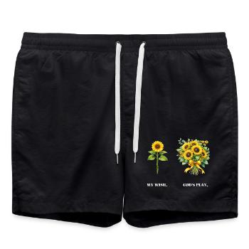 Positivité chrétienne du tournesol Religion de Dieu - Short de bain - noir - Devant - AI Model Male 185 light (185cm)