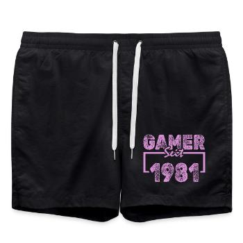 Tippen 1981 - Badeshorts - Schwarz - Vorne - AI Model Male 185 light (185cm)