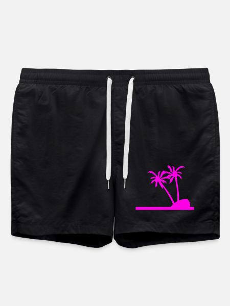 Palmen - Badeshorts - Schwarz
