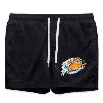 Vacances à la piscine à l’ambiance orange Orange Summer Vacation Ladies - Short de bain - noir - Devant - AI Model Male 185 light (185cm)
