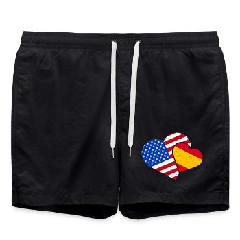 Espagne Amérique Aime l’Espagne Amérique USA - Short de bain - noir - Devant - AI Model Male 185 light (185cm)