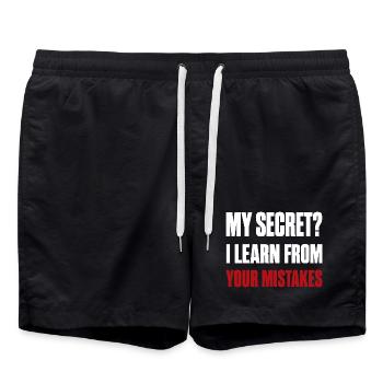 My Secret? I Learn From Your Mistakes Funny Quote - Short de bain - noir - Devant - AI Model Male 185 light (185cm)
