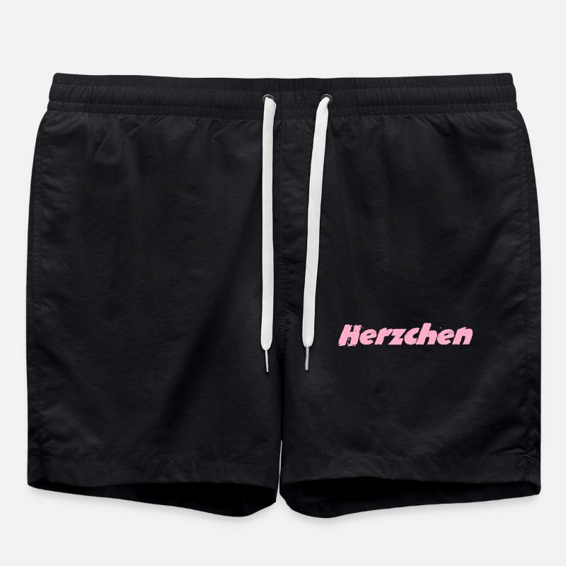 Coeurs Design de cœur ludique aux couleurs pastel - Short de bain - noir