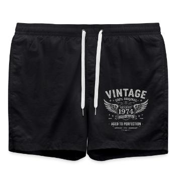 Born in August 1974, built August 1974 - August 1974 - Swim Trunks - black - Front - AI Model Male 185 light (185cm)