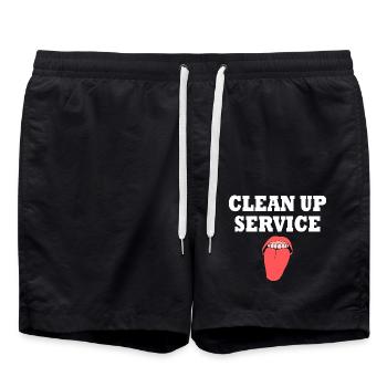 clean up service - Short de bain - noir - Devant - AI Model Male 185 light (185cm)