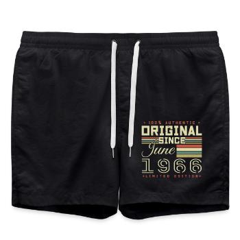 Geburtstagsgeschenk Juni 1966, Geschenk Juni 1966 - Badeshorts - Schwarz - Vorne - AI Model Male 185 light (185cm)